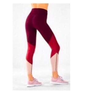 GUC Fabletics plum, maroon, and pink powersoft leggings